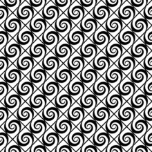Design Seamless Monochrome Spiral Movement Decorative Pattern