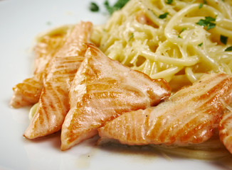 Poster - fettuccini pasta with salmon