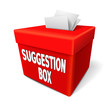 a suggestion box with feedback notes