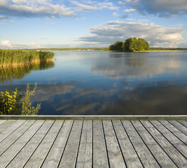 Canvas Print - Empty jetty and small island