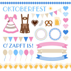 Octoberfest Symbols Set Beige/Color