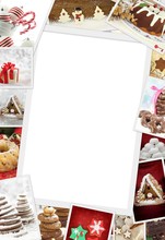 Collection Of Christmas Photos Of Confections With Copy Space