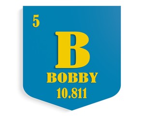 Wall Mural - name bobby on shield instead chemical element