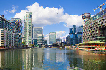 Canvas Print - London, Modern architecture Canary Wharf, banks and offices 