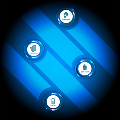 Aufkleber - Abstract blue background with corporate contact symbols