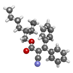 Canvas Print - Octocrylene sunscreen molecule.