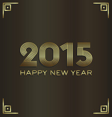 Wall Mural - 2015 Golden luxury Happy New Year greeting card