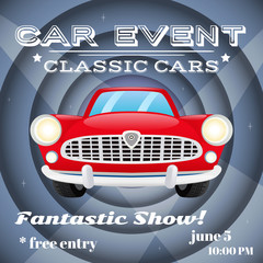 Retro car event poster