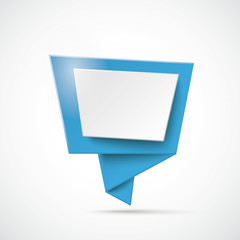 Wall Mural - blue origami speech bubble