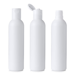 Wall Mural - Blank white plastic cosmetics or shampoo bottle