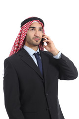 Wall Mural - Arab saudi businessman talking on the mobile phone
