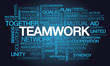 Teamwork words text  tag cloud