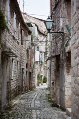 Canvas Print - Old Stone Narrow Streets of Trogir, Croatia