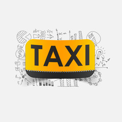 Wall Mural - Drawing business formulas: taxi