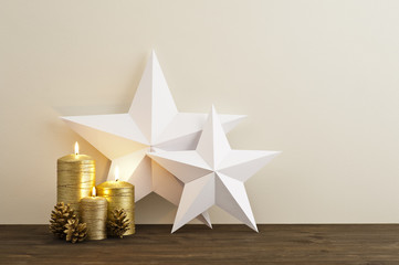 Wall Mural - Two stars with golden candles