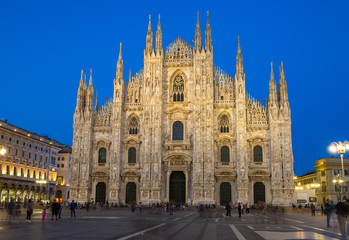 Poster - Night view of Milan Cathedral (Duomo di Milano) in Milan, Italy