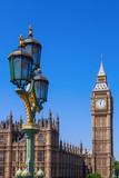 Fototapeta Big Ben - antike Straßenlaterne auf der Westminsterbrücke mit dem Big Ben