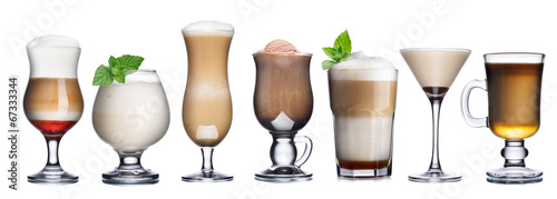 Naklejka nad blat kuchenny Coffee cocktails collection