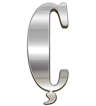 Alphabet letter from chrome. isolated on white.