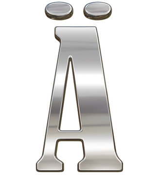 Alphabet letter from chrome. isolated on white.