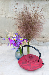 Wall Mural - still life bouquet with wild flowers