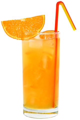 Poster - Cocktail with orange juice and ice cubes.