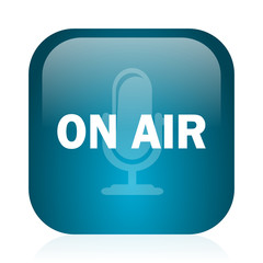 Poster - on air blue glossy internet icon