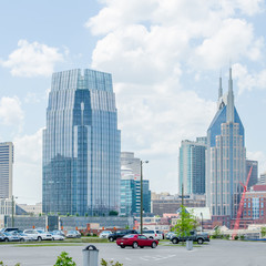 Sticker - Nashville, Tennessee downtown skyline and streets