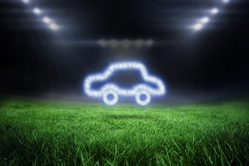 Poster - Composite image of cloud in shape of car