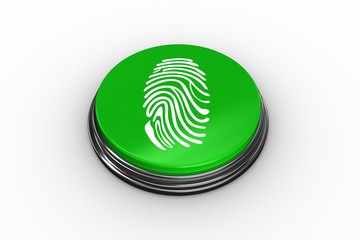 Poster - Composite image of fingerprint graphic on button