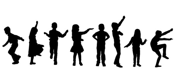 Wall Mural - Vector silhouette of children.