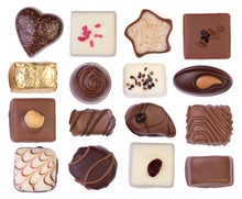 Chocolates Isolated On White Background