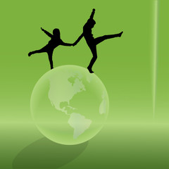 Wall Mural - Vector silhouette of the globe.