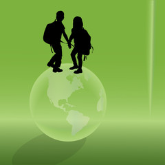 Wall Mural - Vector silhouette of the globe.