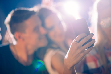 Wall Mural - Party people taking selfie