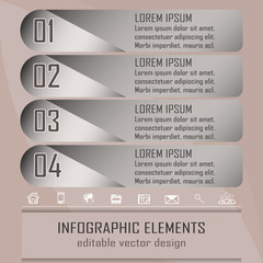 Fototapete - Modern infographic option banner with four steps
