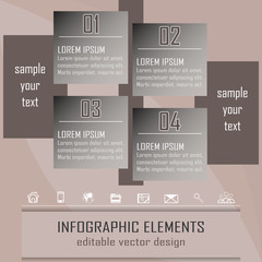 Fototapete - Modern infographic option banner with four steps