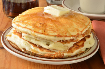 Canvas Print - Buttermilk pancakes closeup