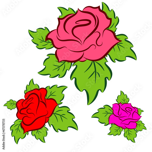 roses, vector set Stock Vector | Adobe Stock