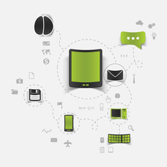 Poster - Set of sticker design. High-tech business concept