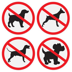 No dogs allowed signs