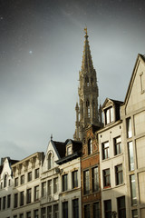 Wall Mural - Brussels night. Elements of this image furnished by NASA