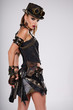 © ZoomTeam - Steampunk isolated woman. Fantasy fashion for cover.