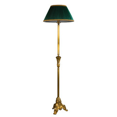 vintage stand floor lamp isolated on white with clipping path