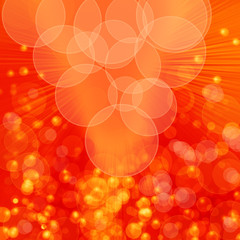 Wall Mural - orange light and circles abstract background