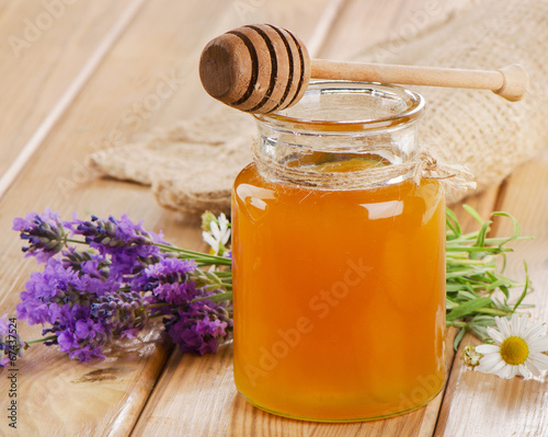 Naklejka na meble Glass jar of honey