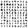 Set of Hundred Classic Ballet Silhouettes