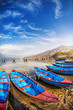 Boats in Pokhara lake