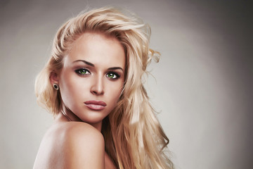 Wall Mural - Fashion portrait of young beautiful woman.Sexy Blond girl