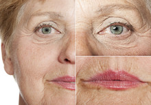 Old Wrinkled Face Close Up